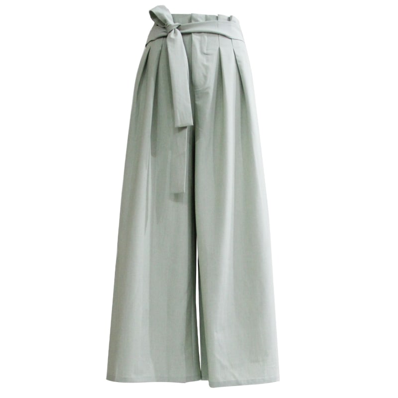 Thumbnail of Caspian Extreme Wide Leg Trouser In Laurel Green image