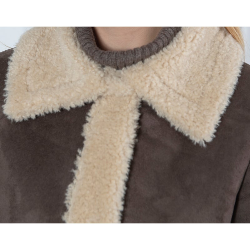 Thumbnail of Ruby Long Faux Shearling Coat Brown image