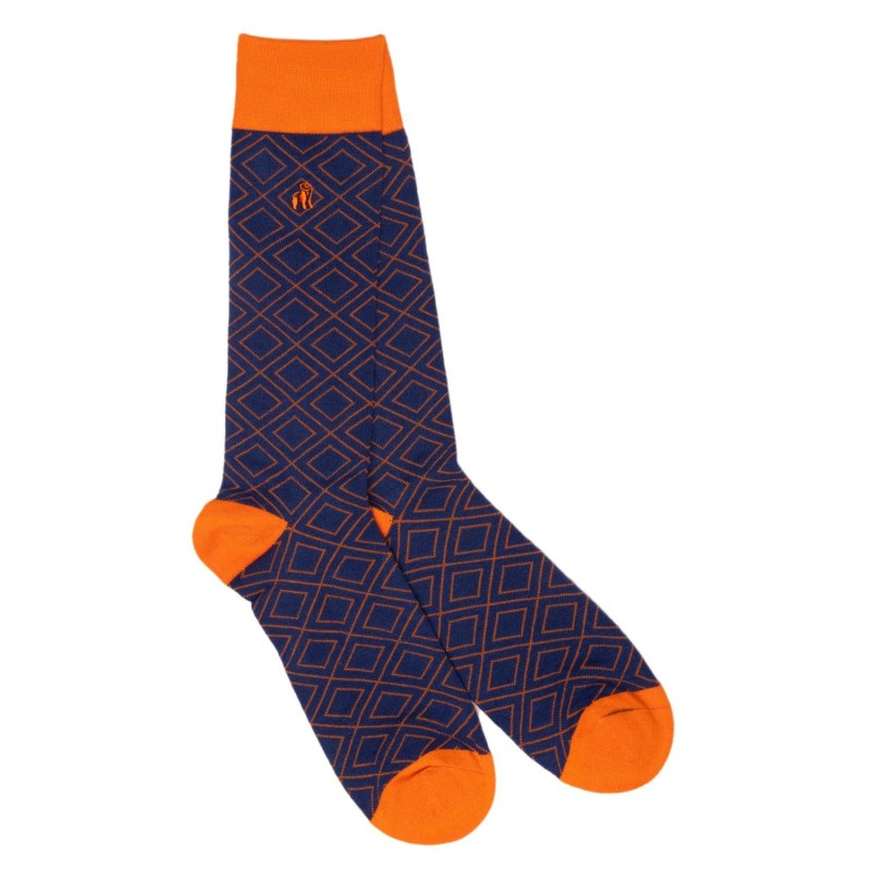 Thumbnail of Orange & Blue Bamboo Sock Bundle - Four Pairs image