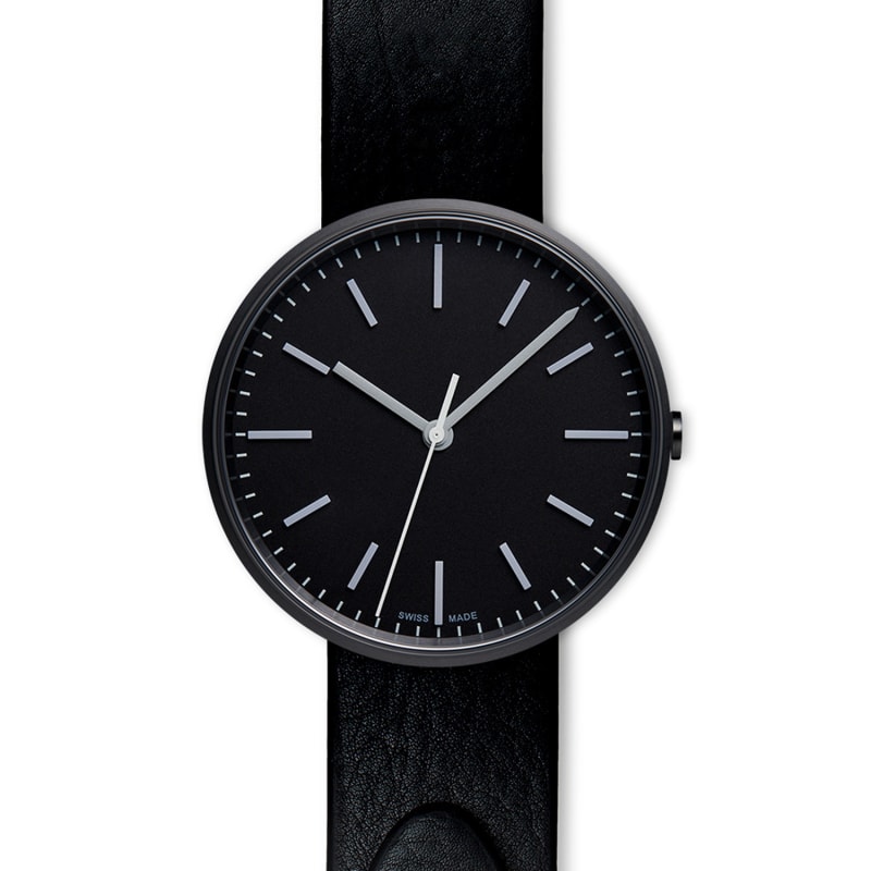 Thumbnail of Men's M37 Precidrive Three-Hand Watch In PVD Black With Black Nappa Leather Strap image