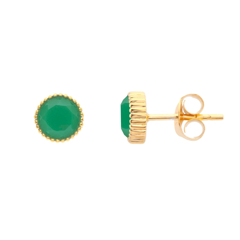 Thumbnail of Barcelona May Birthstone Stud Earrings - Chrysoprase image