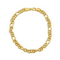 18k Solid Yellow Gold Link Chain Bracelet image