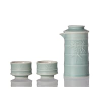 Bamboo Kung Fu Tea Set 1 Pot With 2 Cups - Mint Green image