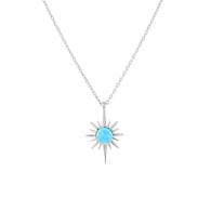 Blue Opal Northernstar Sterling Silver Pendant Necklace - Silver image