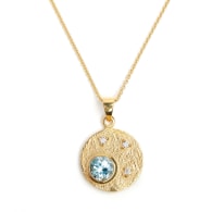 Celeste Pendant In Blue Topaz & Cubic Zirconia image