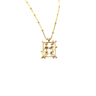 Tribal Girl & Boy Necklace - Gold Vermeil image