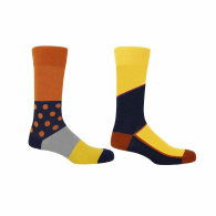 Burnt Orange Mayfair & Bumblebee Hilltop Men'S Socks 2 Pack image