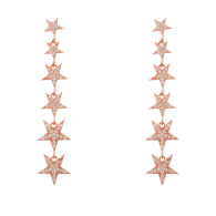 Graduated Star Drop Earring Rosegold image