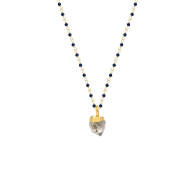 Lapis Rosary With Herkimer Diamond Pendant image