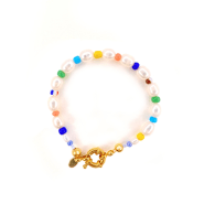 Summer Reflection Pearl and Beaded Gold Bracelet image