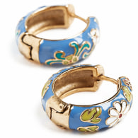 Enamel Floral Hoops image