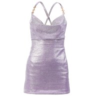 Peri Metallic Halter Neck Mini Dress image