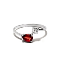 Serpentine Garnet Sterling Silver Ring image