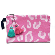 Pink Leopard Pouch With Tassels image