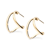 Wave Hoop Earrings - 9kt Gold image