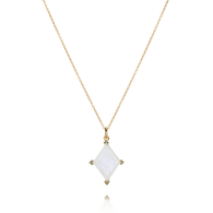 Lozenge Moonstone & Diamond Pendant image