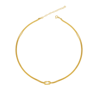 Knot Chain Choker Necklace In Sterling Silver - Gold image