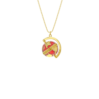 Mini Ace of Hearts Playing Card Pendant 18Kt Gold Plated Mini Ace of Hearts Playing Card Pendant 18Kt Gold Plated