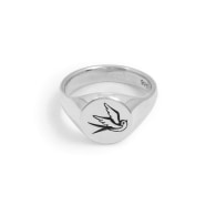 Swallow Signet Ring In Sterling Silver image