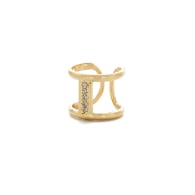 Amenia Offset Double Band Ring - Gold image