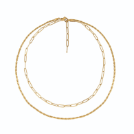 Layered Chain Necklace Gold image