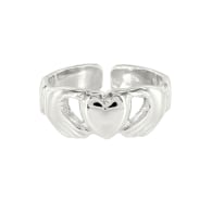 London Irish Adjustable Claddagh Ring Silver image