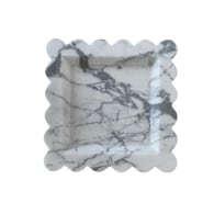 Luna Grey & White Marble Square Scallop Wavy Tray image