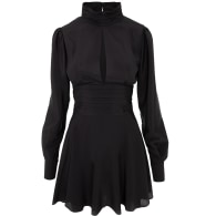 Melinda Black Mini Silk Dress image