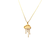 Monsoon Cloud & Rain Charm Necklace - Gold Vermeil image