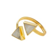 Direction Gold Vermeil Adjustable Gemstone Ring - Rainbow Moonstone image