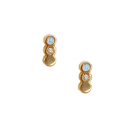 18k Yellow Gold Blue Lipped Studs Earrings image