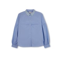 Edi Recycled Cotton Volume Sleeve Shirt Pale Blue image