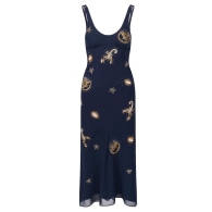 The Zelda Zodiac Embellished Mini Dress With Metallic And Gold Beading image