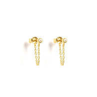 Pearl Celeste Chain Stud Earrings image