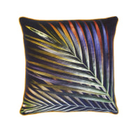 Navy Palm Leaf Linen Cushion image