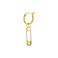 18Kt Gold Plated Safety Pin On Gold Plated Hoop Earring image