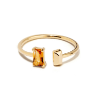 Asymmetric Baguette Citrine 14K Gold Ring image