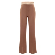 High Waist Flare Trousers In Beige, PAISIE