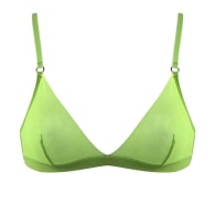 I.D. Line Deep Plunge Underwired Soft Bra, Green Mesh Bra