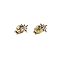 Godspeed Stud Earrings In 14Ct Gold Vermeil With White Topaz image