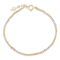 The "Glimmer MIX Bracelet" with 14k Faceted Yellow, Rose, and White Gold Beads image