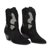 Formentera Black Suede Boots Handmade image