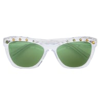 Amphitrite Cat Eye Sunglasses - Crystal & Green image