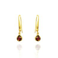 Pink Tourmaline & Enamel Leaf Earrings image