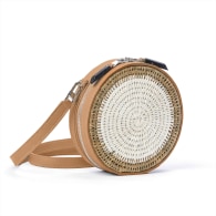 Sindi Circle Bag In Tan & White image