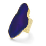 Ultra Mega Indigo Gemstone Gold Statement Ring image