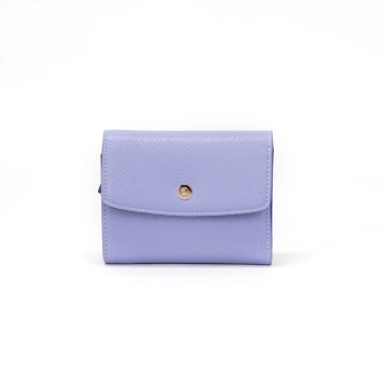 Women's Small Card Case Wallet with Flap. Mini Credit Card Holder. Soft Ash  Rose Leather