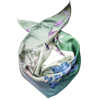 Elizabetta Brown Floral Silk Square Scarf