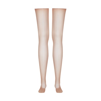 Cut & Curled Back Seamed Stockings - 20D - Black, MAISON CLOSE