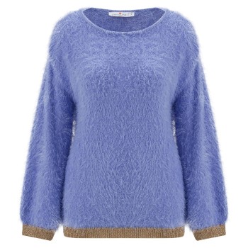 Fluffy lurex jumper, gold